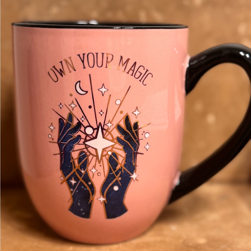 Pink Magical Mug with Black Handle